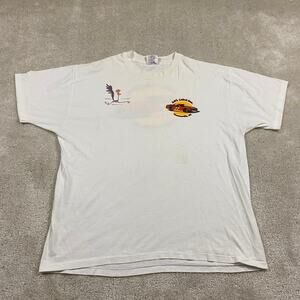 VTG Racing Shirt Mens XL* White Hanes Best Racing Nascar 90s NC Road Runner